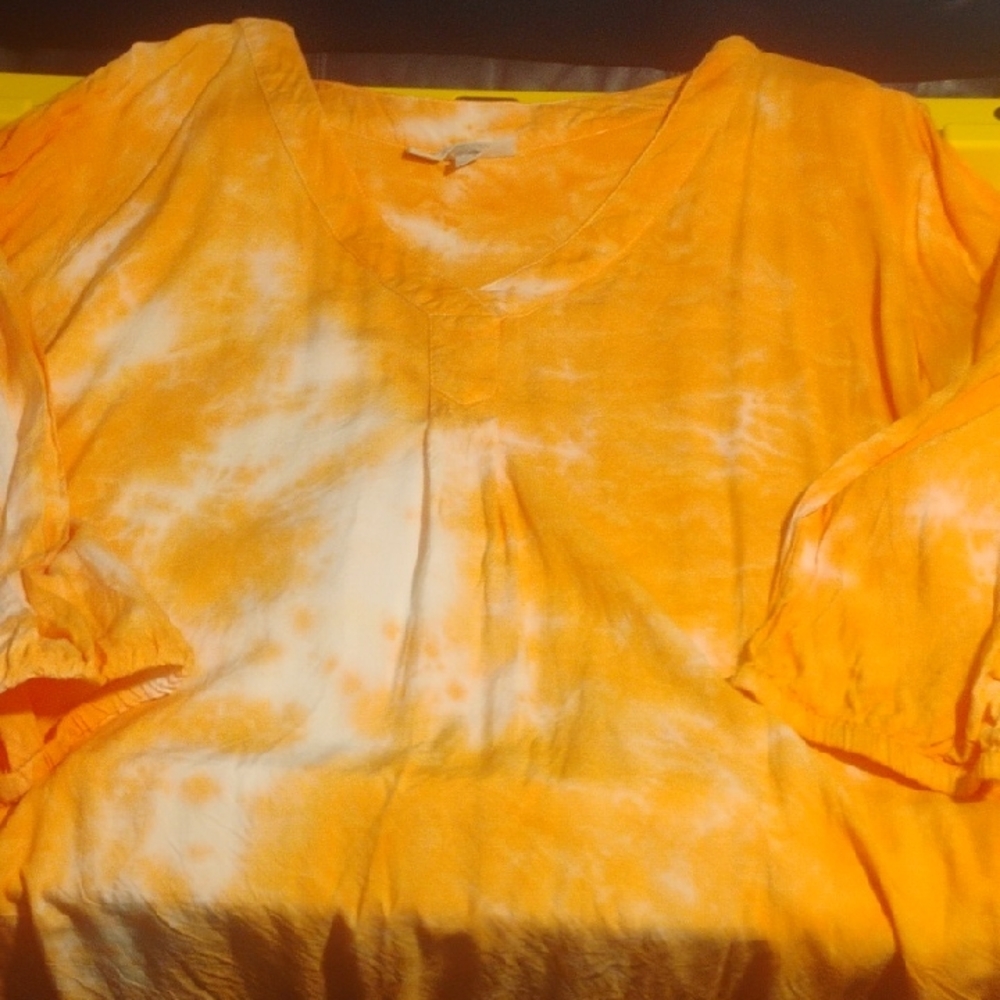 Woman Within Orange Tie-Dye Top